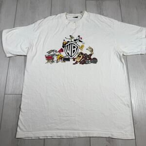 VTG Men’s Large 90's Warner Brothers Shirt Bugs Bunny Daffy Taz Sylvester Cat